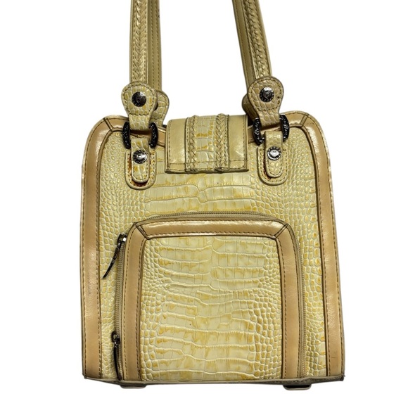 M.C. Yellow Croc Leather Shoulder Bag - Picture 6 of 10
